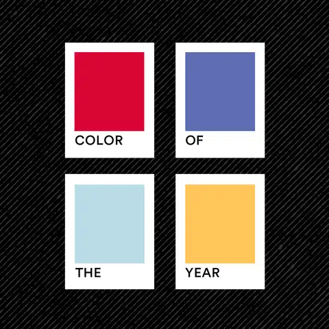 four color swatches representing color of the year