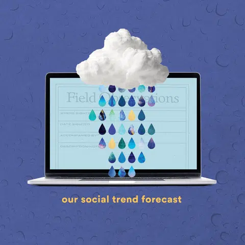 open laptop with a storm cloud above it