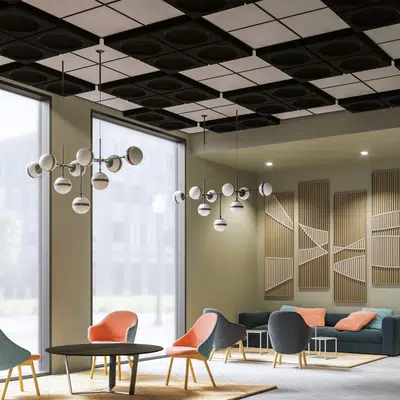 interior office space with Qwel ceiling tiles